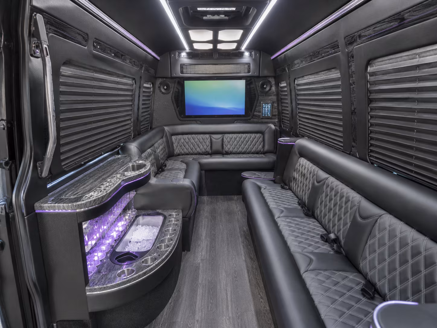 houston 50 passenger party bus inside