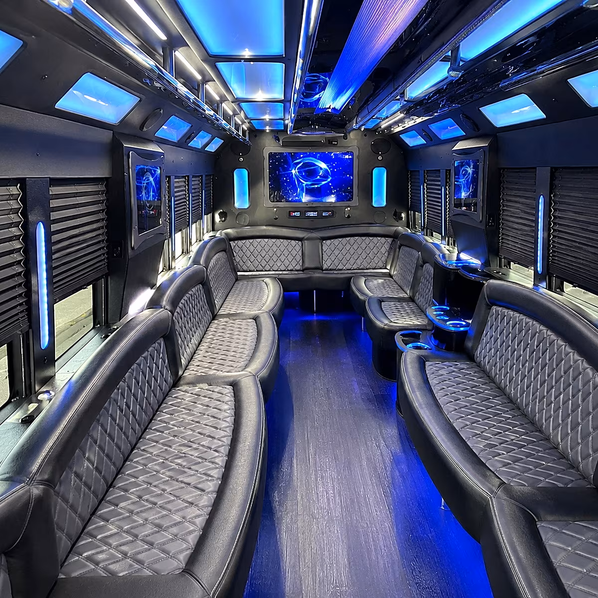 houston 50 passenger party bus interior