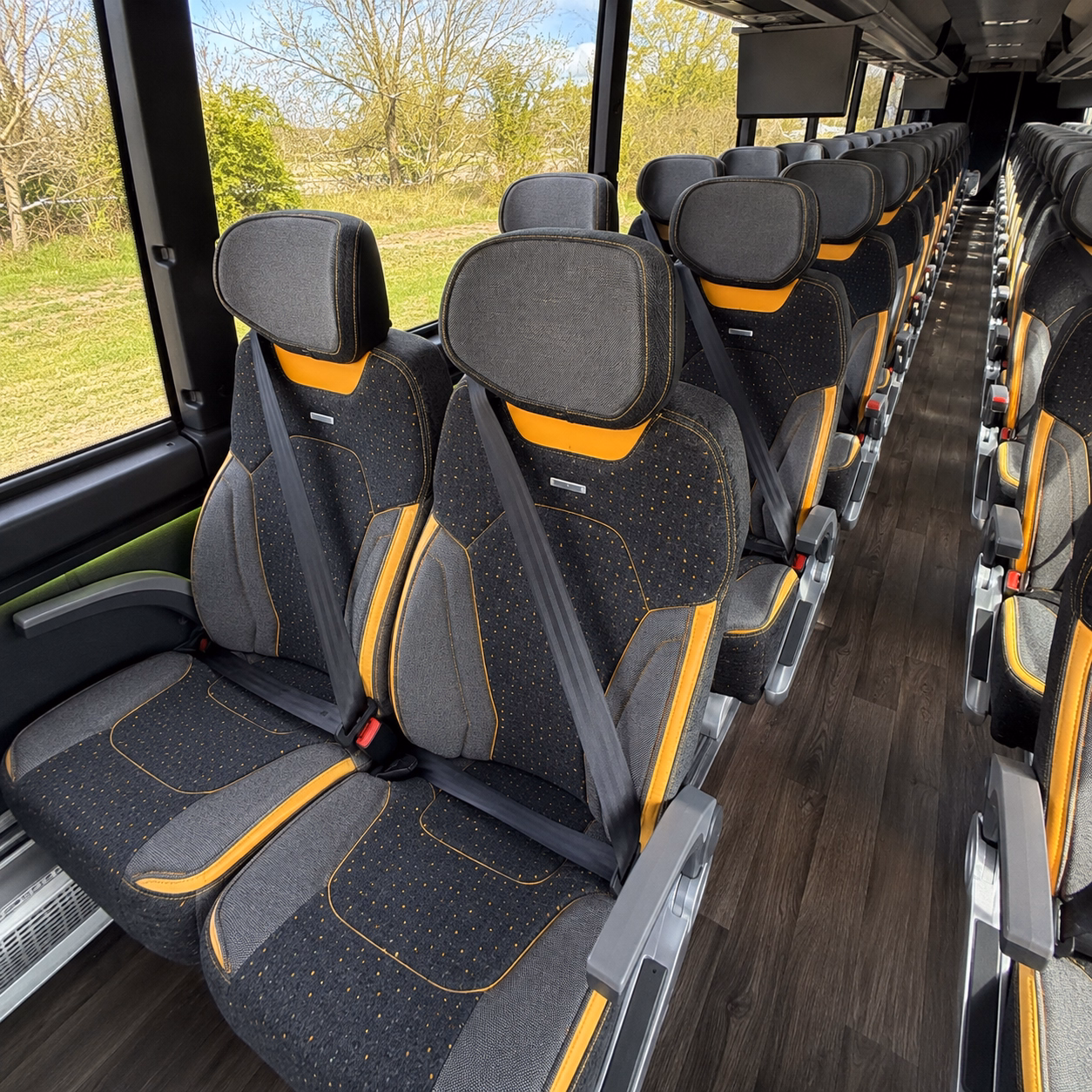 houston charter bus interior